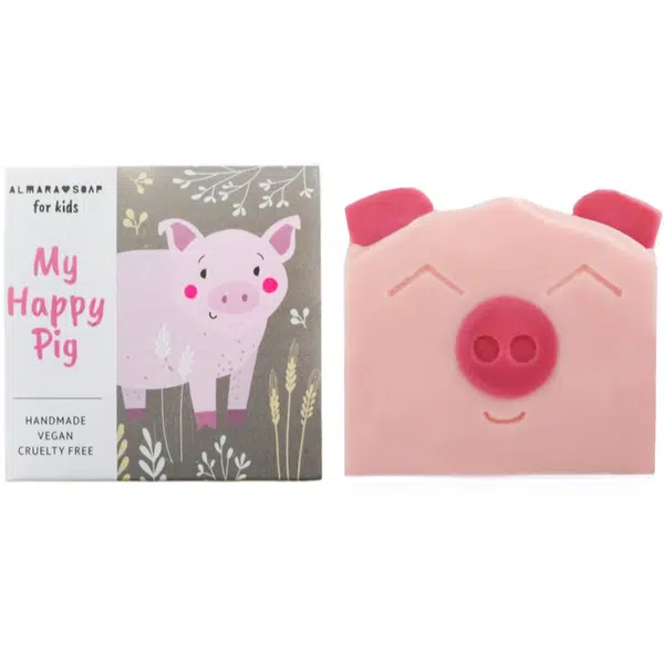 Almara Soap My Happy Pig ručně vyráběné mýdlo s vůní hrušky pro děti 100 g