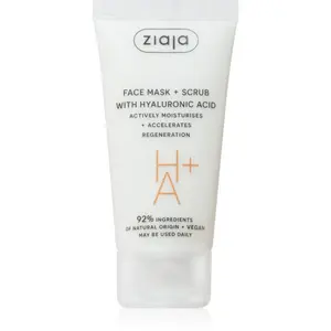 Ziaja Face Mask + Scrub with Hyaluronic Acid peelingová maska 55 ml