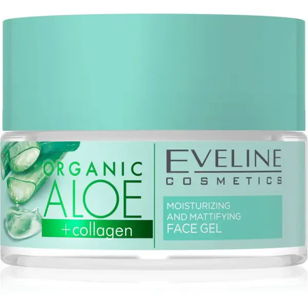 Eveline Cosmetics Organic Aloe+Collagen zmatňující pleťový gel 50 ml