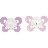 Chicco Physio Comfort 6-16m dudlík Girl - Dots/Cat 2 ks