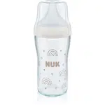 NUK Perfect Match skleněná kojenecká láhev s kontrolou teploty 230 ml