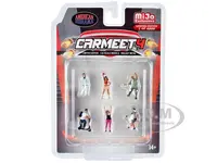 "Car Meet 4" 6 piece Diecast Figure Set for 1/64 Scale Models by American Diorama