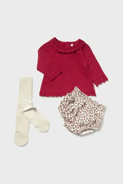 Kojenecká sada Mayoral Newborn 3-pack červená barva, 2256