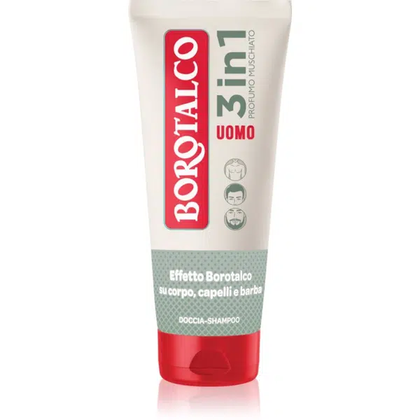 Borotalco MEN 3 in 1 sprchový gél pre mužov na tvár, telo a vlasy vône Musk 200 ml