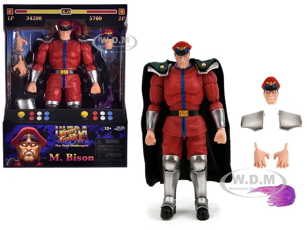 M. Bison 6" Moveable Figure with Accessories and Alternate Head and Hands "Ultra Street Fighter II The Final Challengers" (2017) Video Game Model by