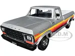 1979 Ford F-150 Custom Pickup Truck Silver Metallic with Side Stripes "American Classics" Series 1/24 Diecast Model Car by Motormax
