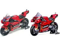 Ducati Desmosedici GP 43 Jack Miller and 63 Francesco Bagnaia "Ducati Lenovo Team" Team Champions "MotoGP World Championship" (2022) Set of 2 Motorcy