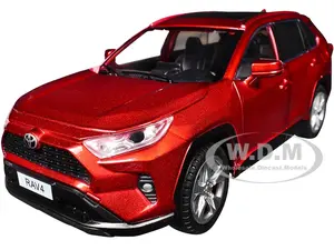 Toyota Rav4 Hybrid XLE Red Metallic with Sunroof 1/24 Diecast Model Car