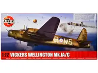Level 3 Model Kit Vickers Wellington Mk.IA/C Bomber Aircraft with 2 Scheme Options 1/72 Plastic Model Kit by Airfix