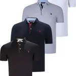 QUAD SET T8582 DEWBERRY PÁNSKÉ TRIČKO-ČERNO-BÍLÁ-NÁMOŘNICKÁ MODŘ-ŠEDÁ