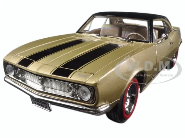1967 Chevrolet Camaro Z/28 Gold with Black Stripes 1/18 Diecast Model Car by Road Signature