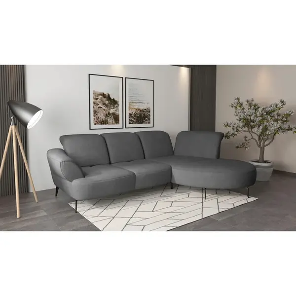 Sit & More ROHOVÁ SEDAČKA, textil, tmavě šedá