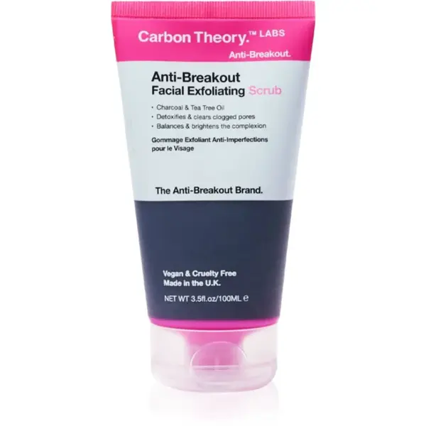 Carbon Theory Anti-Breakout Facial Exfoliating osvěžující peeling na obličej pro problematickou pleť, akné 100 ml