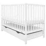 NEW BABY BASIC Detská postieľka so zásuvkou, biela, veľkosť