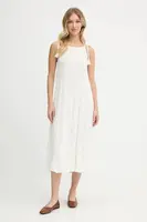 Bavlněné šaty Pepe Jeans béžová barva, midi, PL953755