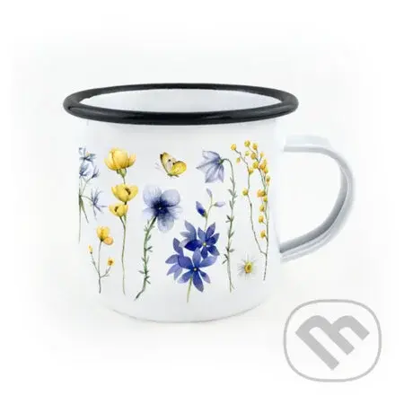 Smaltovaný hrnek Květinky