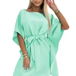 287-31 SOFIA Women's butterfly dress with a tie at the waist - mint