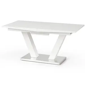 Rozkladací stôl Vision 160/200x90cm Mdf/Oceľ – Biely