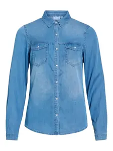 VILA Blúzka 'VIBista'  modrá denim