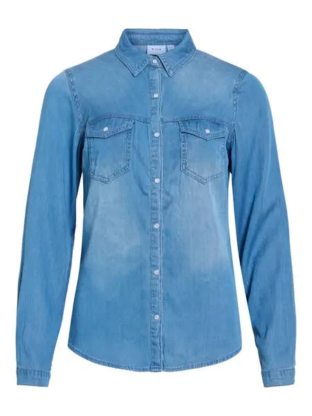 VILA Blúzka 'VIBista'  modrá denim