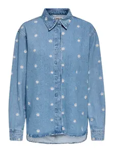 ONLY Blúzka 'ONLVERA'  modrá denim / biela