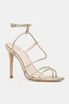 Kožené sandály Guess STRAPPY HEELS zlatá barva, 5GGZ34 7325A