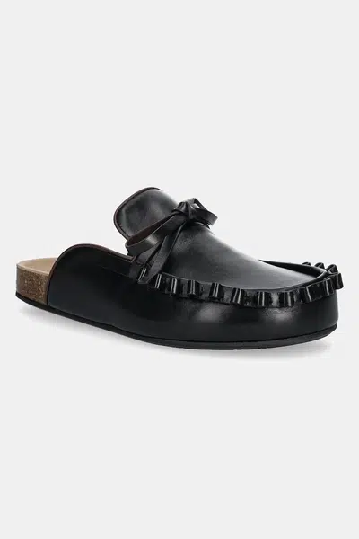 Pantofle JW Anderson Ruffle Loafer dámské, černá barva, LF0069 LA0323 999
