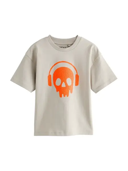 Next Tričko  kamenná / oranžová