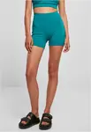 Women's Recycled High Waist Cycle Hot Pants - Watergreen
