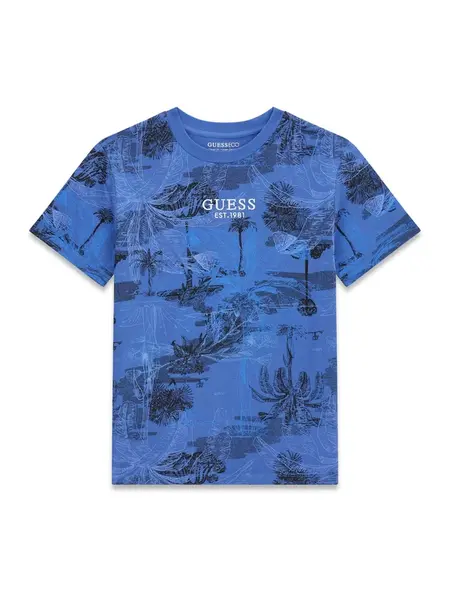 GUESS Tričko  modrá / čierna / biela