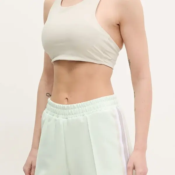 Kraťasy Guess YARROW dámské, tyrkysová barva, s aplikací, high waist, V5GD14 KCRU2