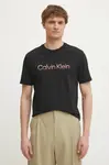 Bavlněné tričko Calvin Klein černá barva, s potiskem, K10K114155
