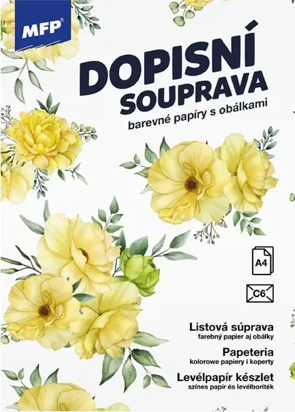 Dopisní papír barevný LUX 5+10 (Květy)
