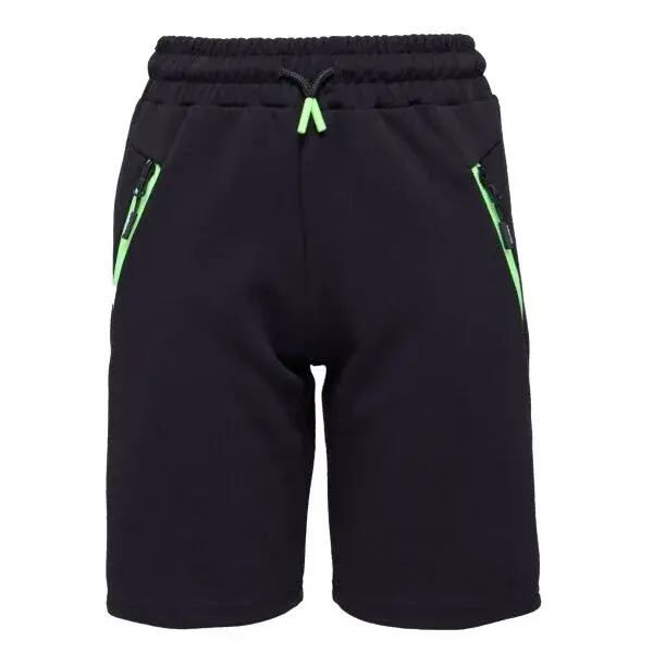 Lewro EIDAN Pohodlné chlapčenské úpletové šortky, čierna, veľkosť 116-122