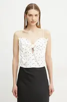 Plátěný top Bardot bílá barva, 59755TB