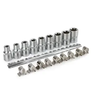 MAR-POL Nástrčné hlavice Torx-E, 1/2", E10 - E24, 9 ks na liště