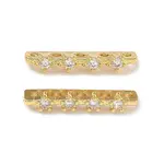 Brass Micro Pave Clear Cubic Zirconia Spacer Bars