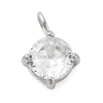 304 Stainless Steel Micro Pave Cubic Zirconia Pendants