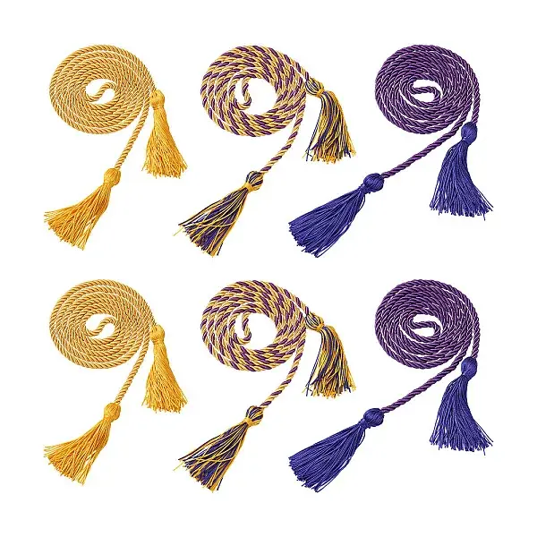 6Pcs 3 Style Polyester Tassel Big Pendant Decorations