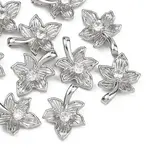 Brass Micro Pave Clear Cubic Zirconia Charms