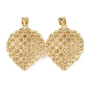 Brass Micro Pave Clear Cubic Zirconia Pendants