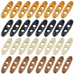 60Pcs 4 Colors 2-Hole Wood Buttons