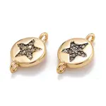 Brass Micro Pave Clear Cubic Zirconia Beads Links Connectors