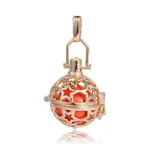 Golden Plated Brass Hollow Round Cage Pendants