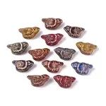 Picasso Baking Paint & Golden Metal Enlaced Glass Beads