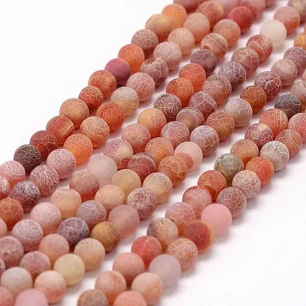 Frosted Natural Agate Beads Strands