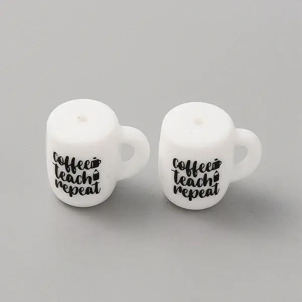 Cup with Word Pattern Silicone Beads