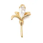 Brass Micro Pave Clear Cubic Zirconia Pendants