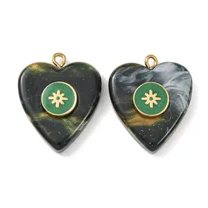 304 Stainless Steel Resin Pendants