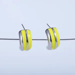 C-shaped Brass Stud Earrings